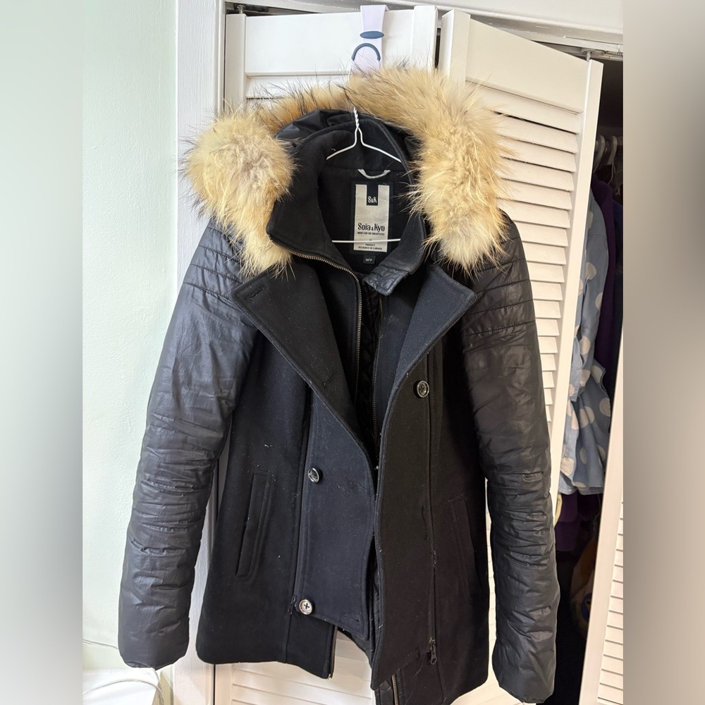 Black Jacket with Fur Trim